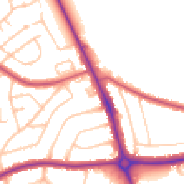 Daytime road noise heatmap for EN4 0AG
