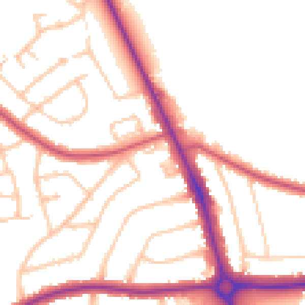 Daytime road noise heatmap for EN4 0AH