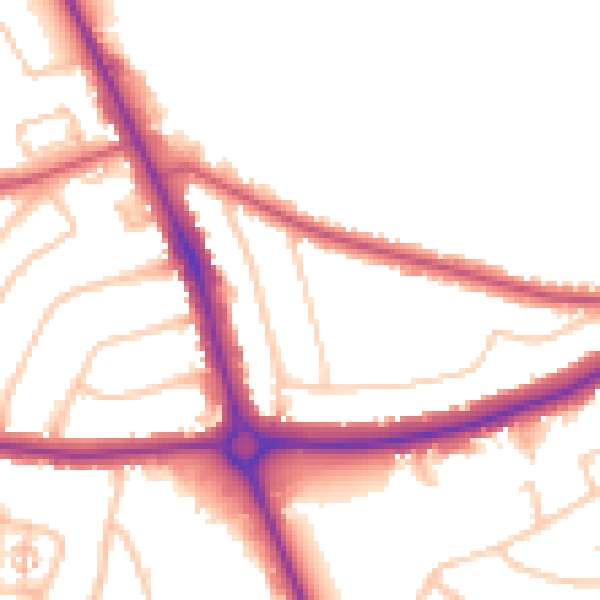 Daytime road noise heatmap for EN4 0AP