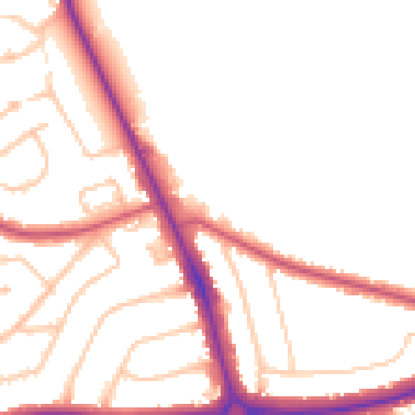 Daytime road noise heatmap for EN4 0AS