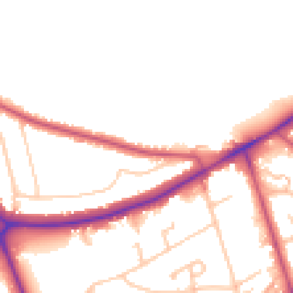 Daytime road noise heatmap for EN4 0AX