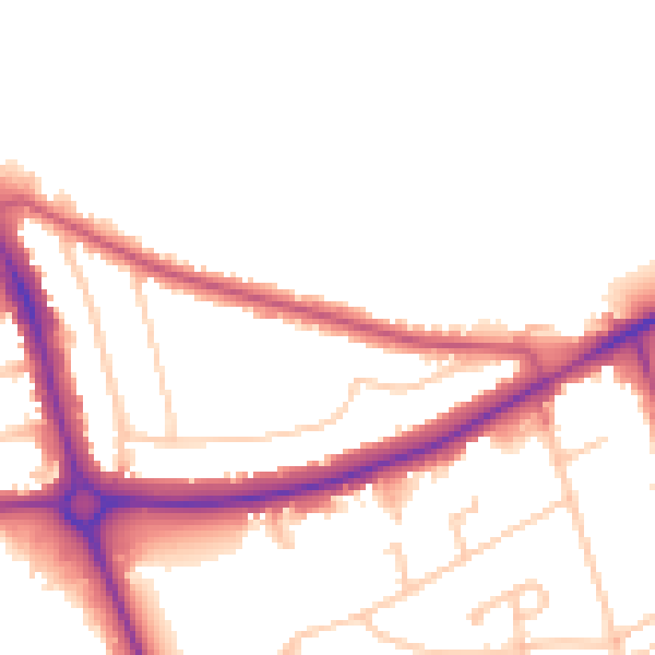 Daytime road noise heatmap for EN4 0AY