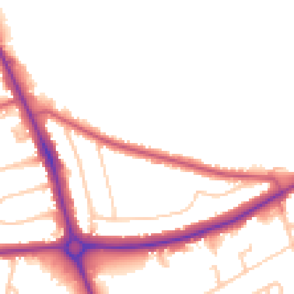 Daytime road noise heatmap for EN4 0BA