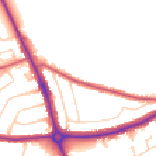 Daytime road noise heatmap for EN4 0BB