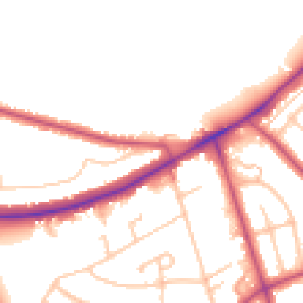 Daytime road noise heatmap for EN4 0BD