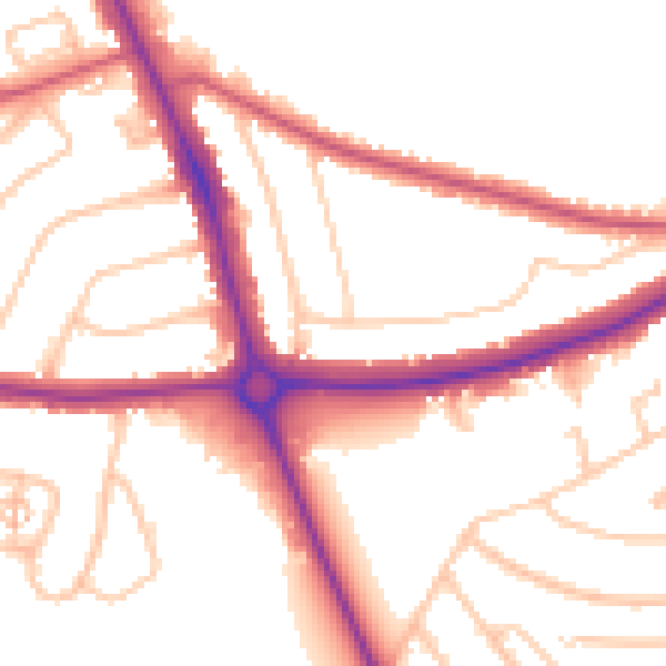 Daytime road noise heatmap for EN4 0BG