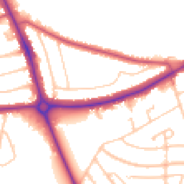Daytime road noise heatmap for EN4 0BH