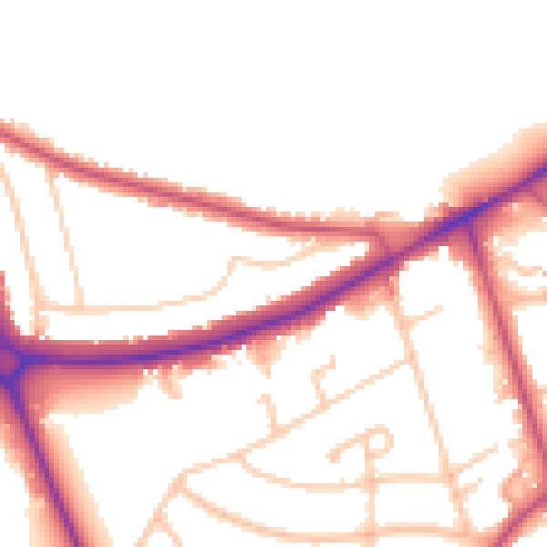 Daytime road noise heatmap for EN4 0BQ