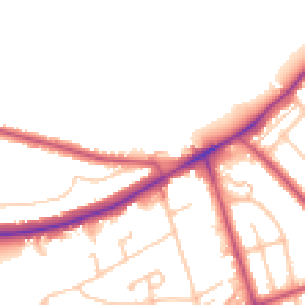 Daytime road noise heatmap for EN4 0BS