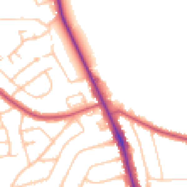 Daytime road noise heatmap for EN4 0BX