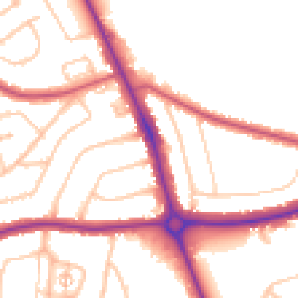 Daytime road noise heatmap for EN4 0DE