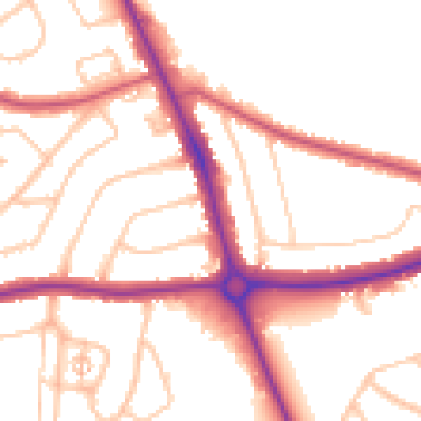 Daytime road noise heatmap for EN4 0DF
