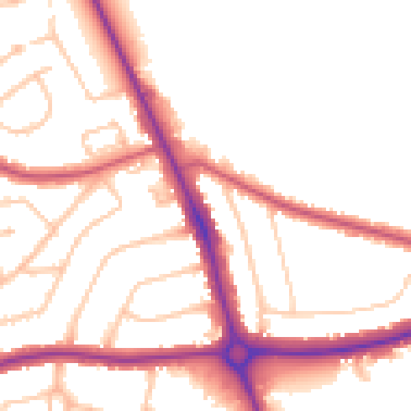 Daytime road noise heatmap for EN4 0DL