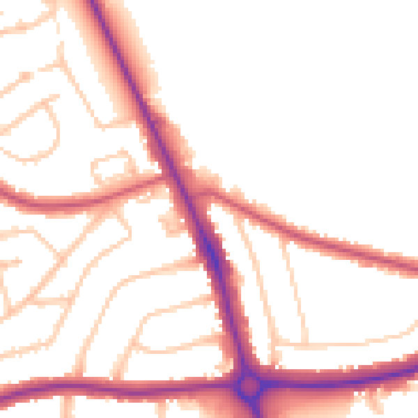 Daytime road noise heatmap for EN4 0DP