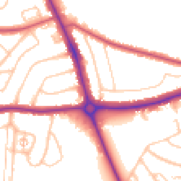 Daytime road noise heatmap for EN4 0DQ