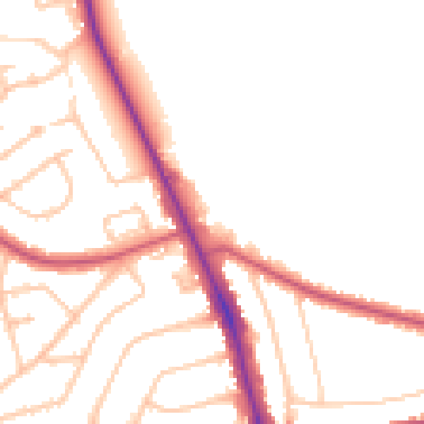 Daytime road noise heatmap for EN4 0DR