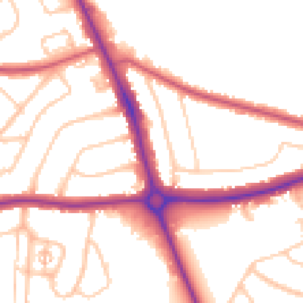 Daytime road noise heatmap for EN4 0DU