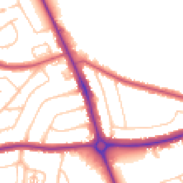 Daytime road noise heatmap for EN4 0DW