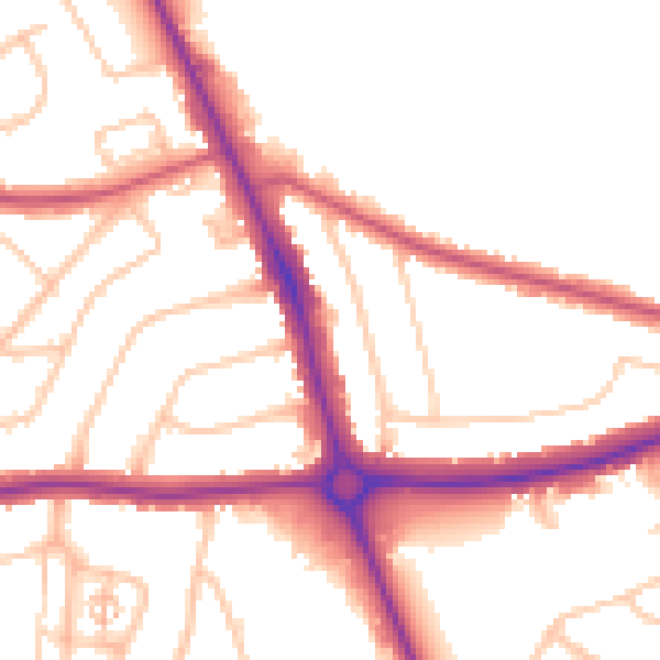 Daytime road noise heatmap for EN4 0DX