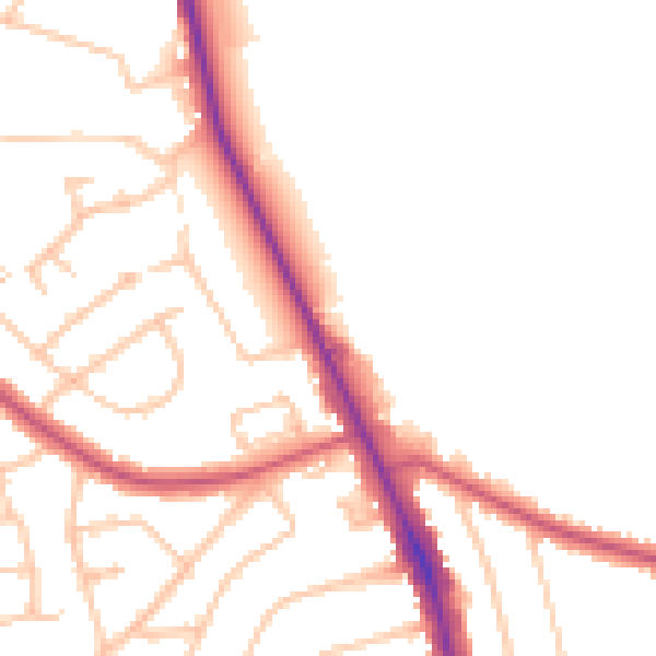 Daytime road noise heatmap for EN4 0DZ