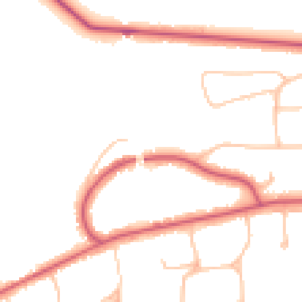 Daytime road noise heatmap for EN4 0EL