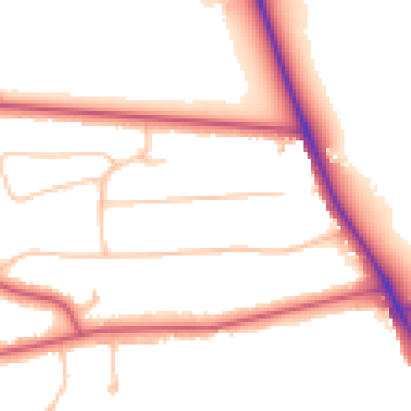 Daytime road noise heatmap for EN4 0HZ