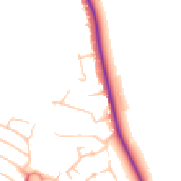 Daytime road noise heatmap for EN4 0JX
