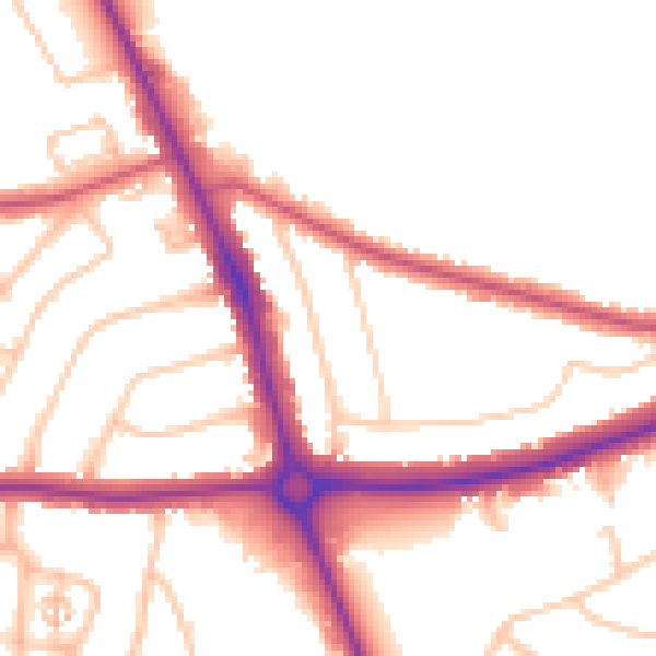 Daytime road noise heatmap for EN4 0QN
