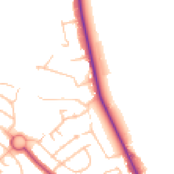 Daytime road noise heatmap for EN4 0QR