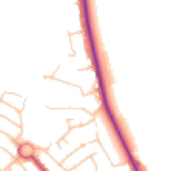 Daytime road noise heatmap for EN4 0QT