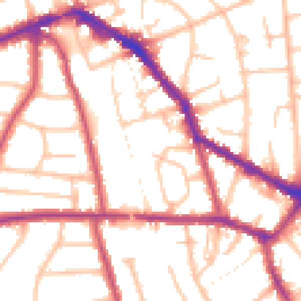 Daytime road noise heatmap for EN4 8BW