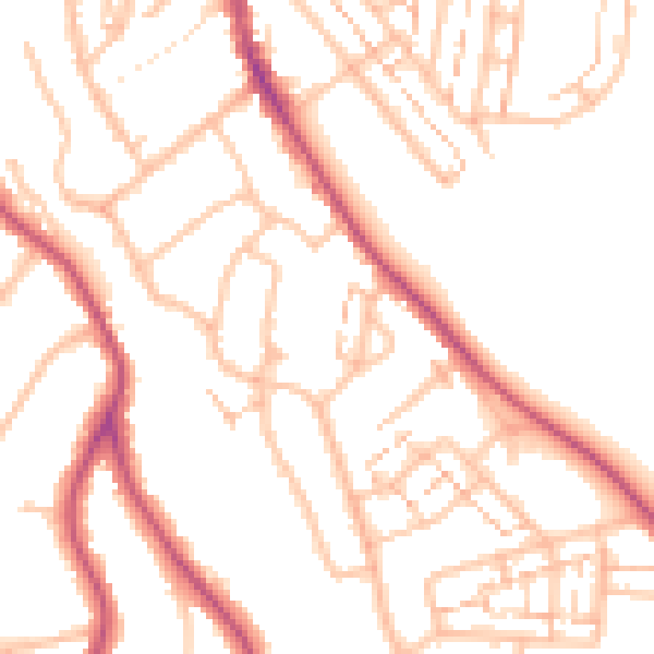 Daytime road noise heatmap for EN4 8EQ