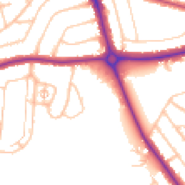 Daytime road noise heatmap for EN4 8FS