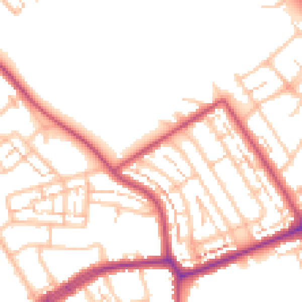 Daytime road noise heatmap for EN4 8JP