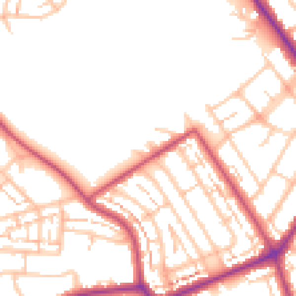 Daytime road noise heatmap for EN4 8JY