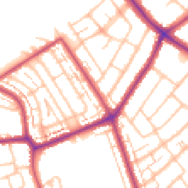 Daytime road noise heatmap for EN4 8LJ