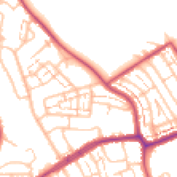 Daytime road noise heatmap for EN4 8LT