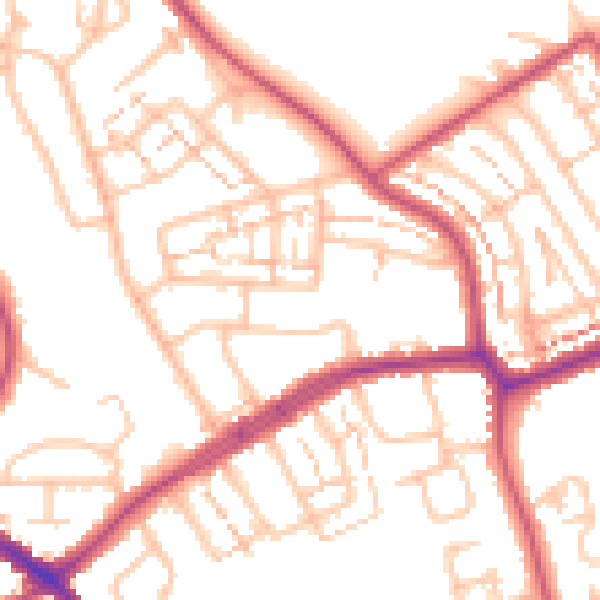 Daytime road noise heatmap for EN4 8LU