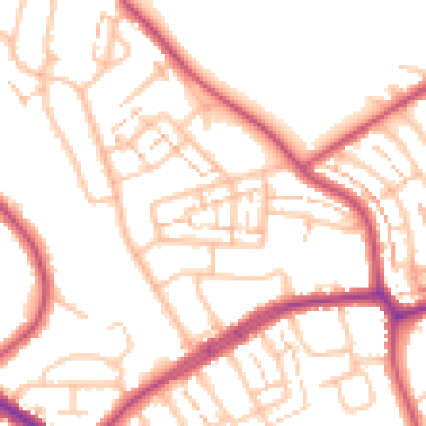 Daytime road noise heatmap for EN4 8NE