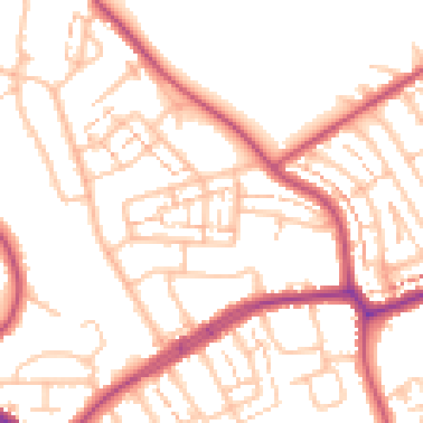 Daytime road noise heatmap for EN4 8NG