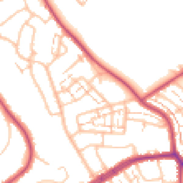 Daytime road noise heatmap for EN4 8NH