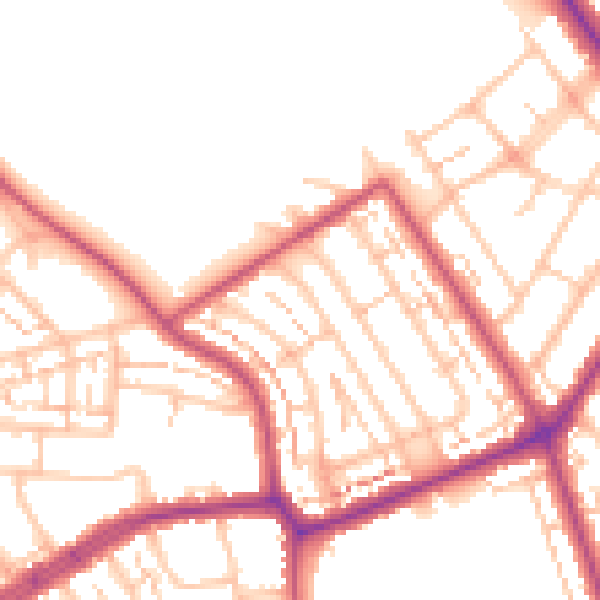 Daytime road noise heatmap for EN4 8NT