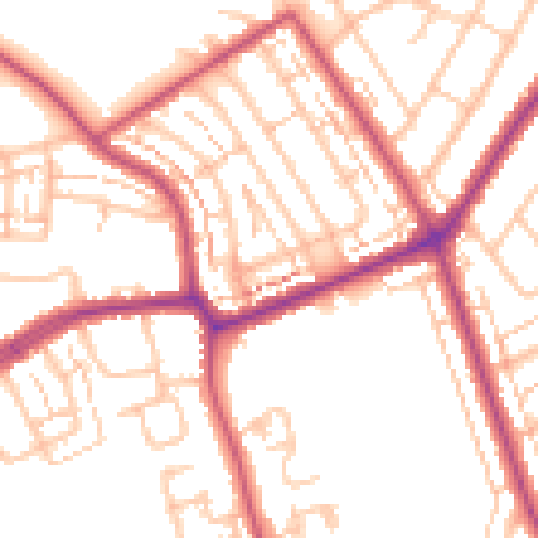 Daytime road noise heatmap for EN4 8NY