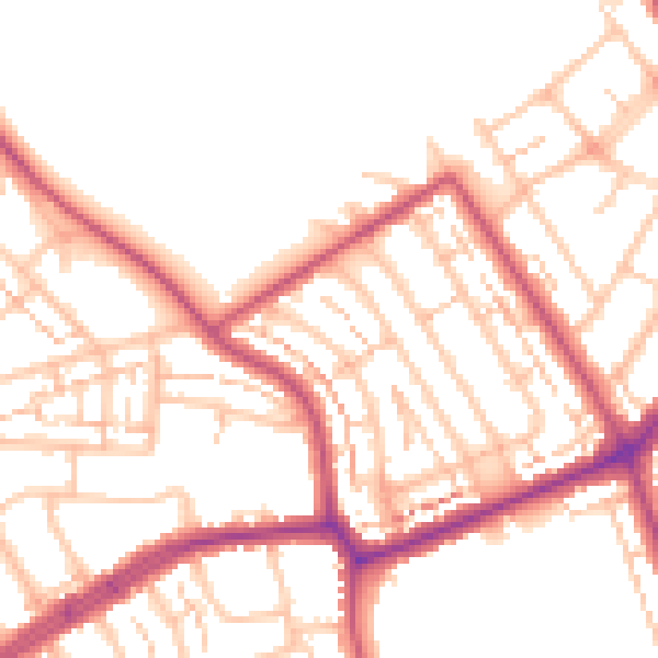 Daytime road noise heatmap for EN4 8PE