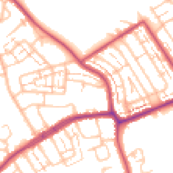 Daytime road noise heatmap for EN4 8PJ