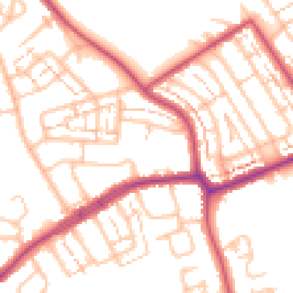 Daytime road noise heatmap for EN4 8PL