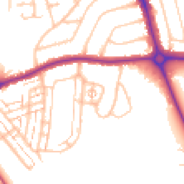 Daytime road noise heatmap for EN4 8QL