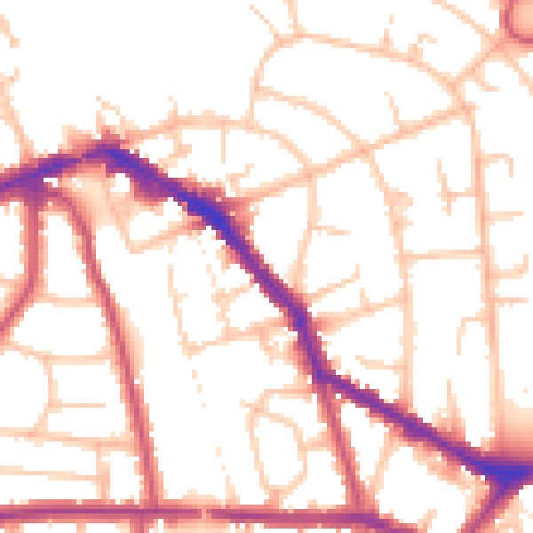 Daytime road noise heatmap for EN4 8RF