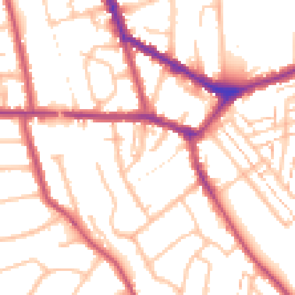 Daytime road noise heatmap for EN4 8RY
