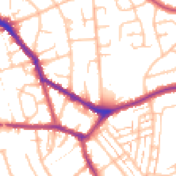 Daytime road noise heatmap for EN4 8SH